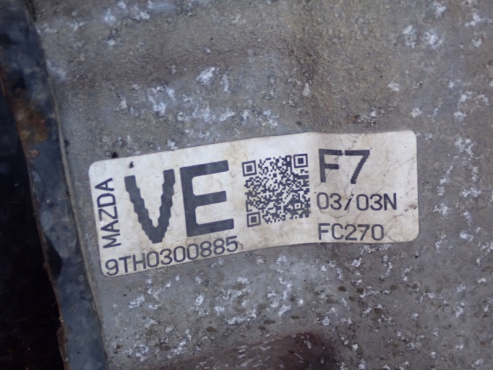 MAZDA 2 II DE 1,3 ZJ-VE 75KM 07- BOÎTE DE VITESSES 5B 9TH0300885 VE F7 FC270