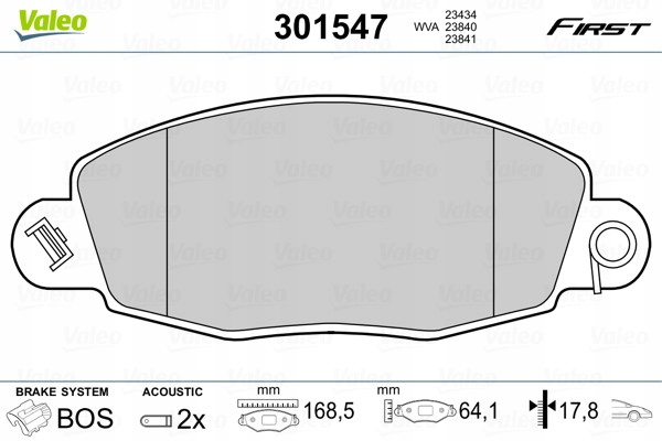 ZAPATAS DE FRENADO VALEO 301547 