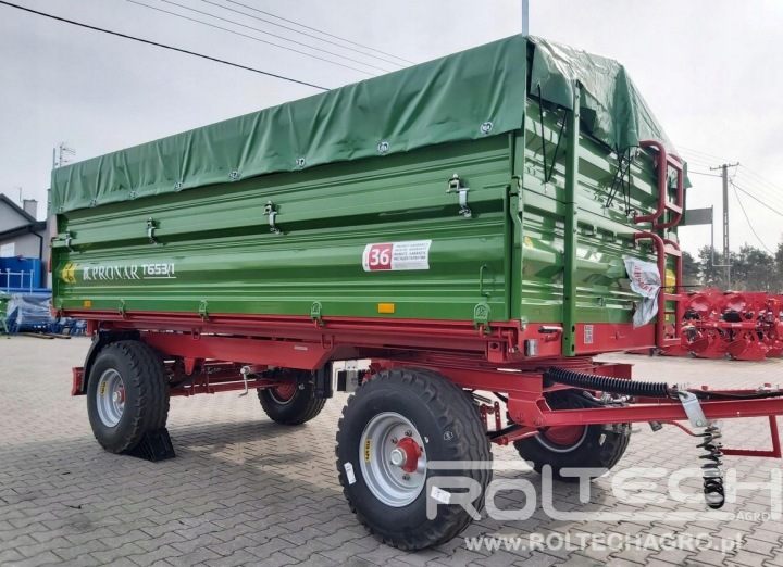 REMORQUE ROLNICZA DWUOSIOWA PRONAR T672 8T BÂCHE GRATUIT
