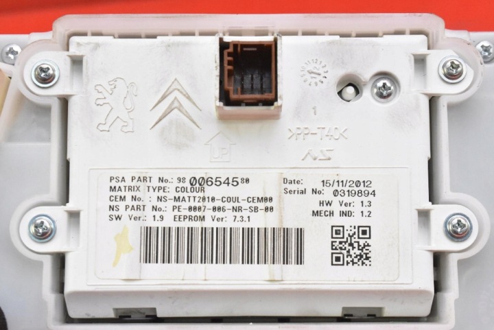COMPTEUR TABLEAU DE BORD EUROPE 9800654580 PEUGEOT 208 1 I 1.6 VTI 120 KM 12-16