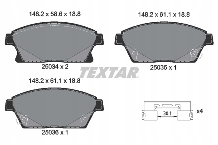 TEXTAR 2503481 PADS BRAKE EPAD FRONT 