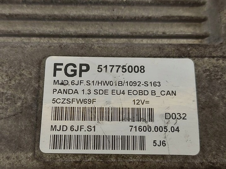 BLOC DE CONTRÔLE ECU FGP MJD6JF.S1 51775008 71600.005.04 FIAT MAGNETI MARELLI photo 5 - milautoparts-fr.ukrlive.com