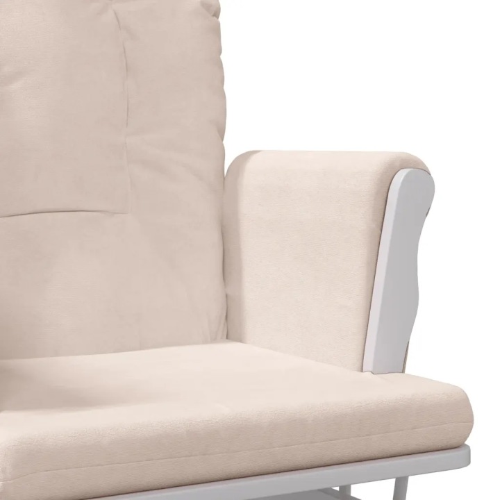 VIDAXL SIÈGE GLIDER AVEC STOLKIEM JASNOROZOWY TEKSTYLNY