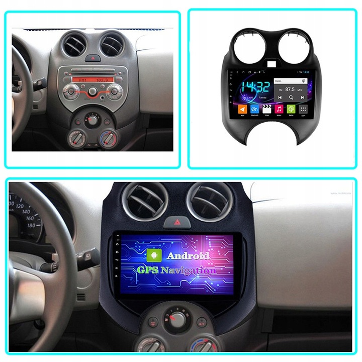 RADIO GPS ANDROID NISSAN MICRA IV 2010-2013 SIM 8GB 128GB LTE CARPLY 