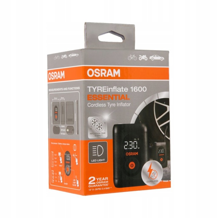OSRAM TYREINFLATE 1600 ESSENTIAL AKUMULATOROWY COMPRESSEUR AUTOMOBILE