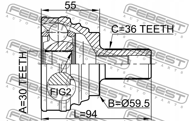 JOINT EXTÉRIEUR 30X59.5X36 AUDI