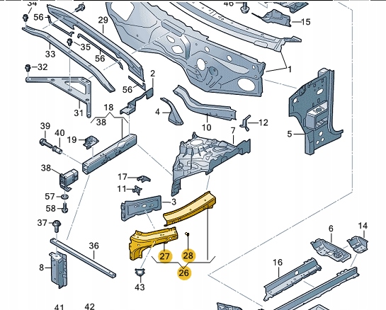 NOUVEAU VOLKSWAGEN TOUAREG CR7 LEFT UPPER CONNECTING PLATE 4M0805157G ORIGINAL