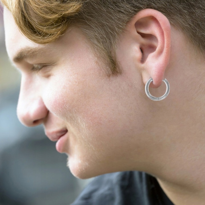 Earrings Small Silver Stud Gold Hoop