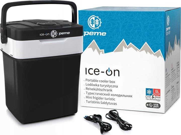 REFRIGERADOR TURÍSTICA ICE-ON 32 DE AUTOMÓVIL FUNCIÓN CALEFACCIÓN 12V 230V USB PEME 