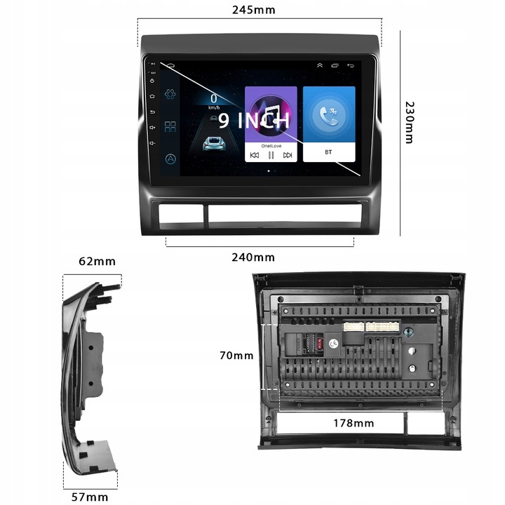 RADIO NAVEGACIÓN TOYOTA TACOMA 2005-2013 2GB 64GB CARPLAY WIFI ANDROID 