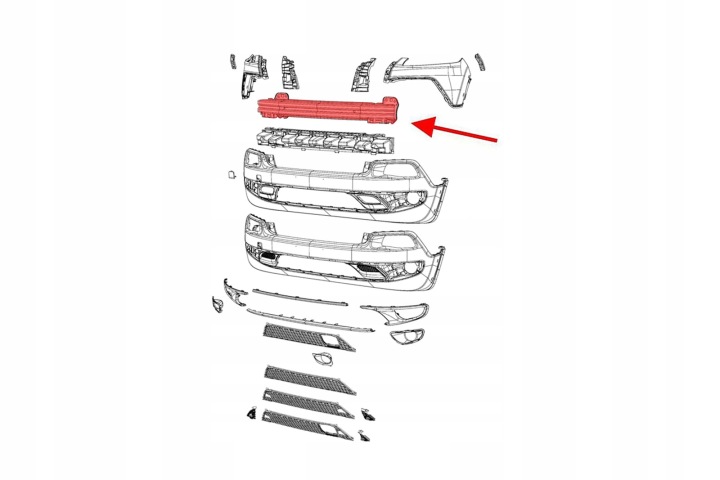POUTRE RENFORCEMENT PARE-CHOCS AVANT 68285621AA JEEP CHEROKEE V KL 18-23