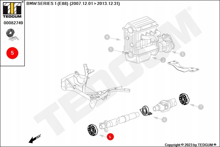 MUÑÓN ELAST.WALU BMW 1,3,5,7 94-05 TEDGUM 00082749 POLACZENIE, EJE 