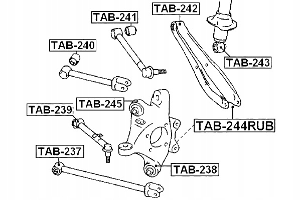 FEBEST BLOQUE SILENCIOSO CZOPU TRASERO TOYOTA CROWN GRS202 2010.09-2012.12 