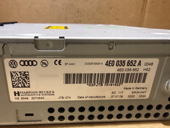 AUDI A6 C6 A8 D3 Q7 4L LECTEUR DE CARTE KART SD MULTIMÉDIA MMI NAVIGATION 4E0035652A