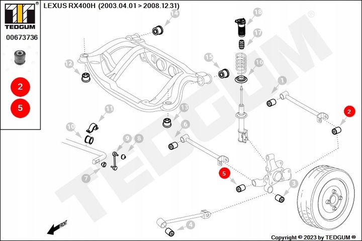 BLOCAGE SILENCIEUX TRACTION ARRIÈRE POPRZECZN 00673736/TED TEDGUM TEDGUM 00673736 photo 6 - milautoparts-fr.ukrlive.com