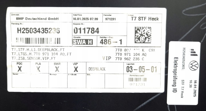 PARE-CHOCS ARRIÈRE ARRIÈRE PDC ASSISTANT VW T7 MULTIVAN CARAVELLE 7T 7T0807421K LC9X