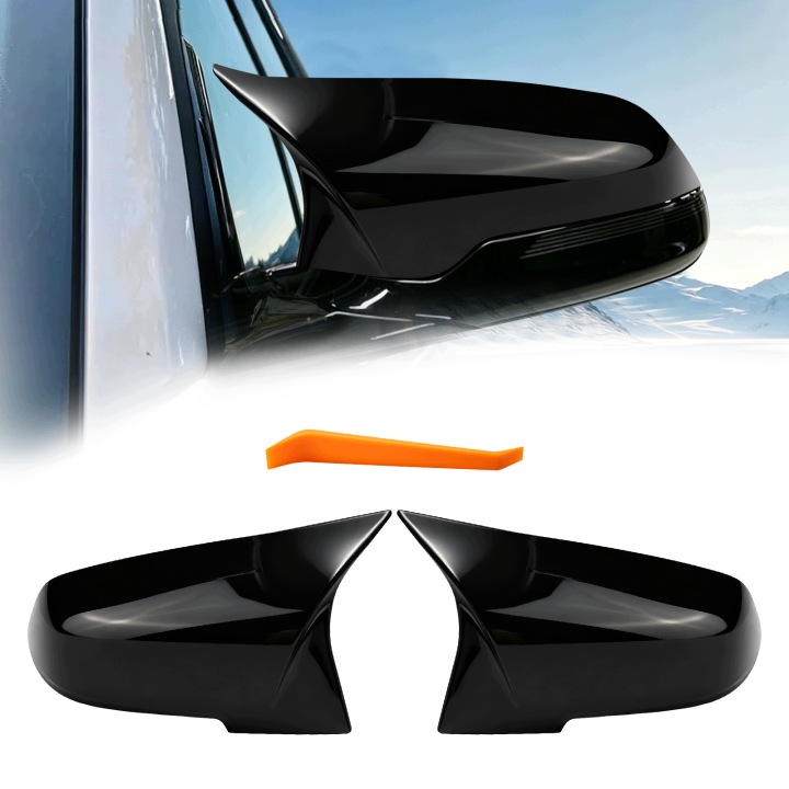 CHÂSSIS MIROIRS ARRIÈRE VERS BMW SERII 1, 2, 3, 4 MATÉRIAU ABS+PC NOIR