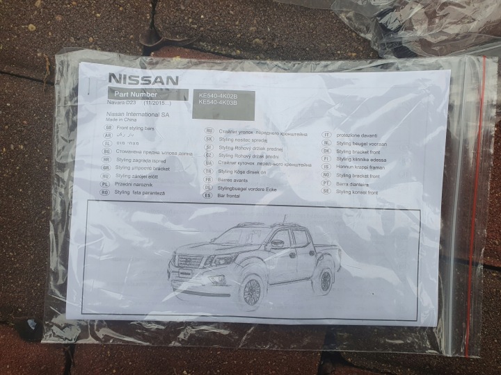 CANALISATIONS AVANT CHROME NISSAN NAVARA 4 D23 ALASKAN