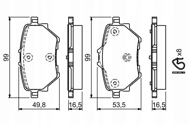 BOSCH 0 986 494 716 PLAQUETTES FREIN ARRIÈRE PEUGEOT CITROEN OPEL