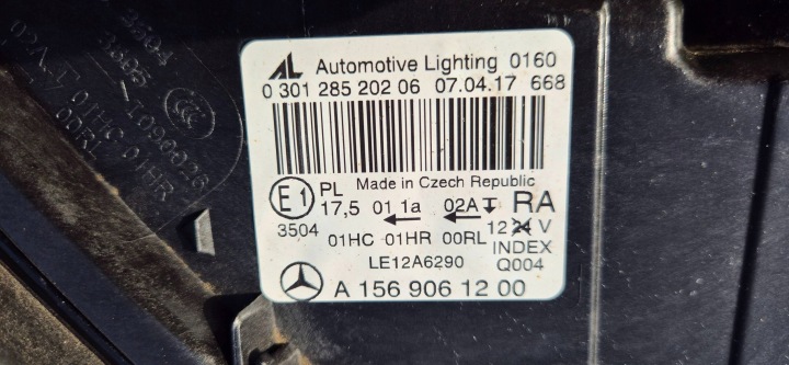 MERCEDES GLA X156 14-20 PHARE DROIT AVANT ORDINAIRE H7 POUCES EUROPE ORIGINE