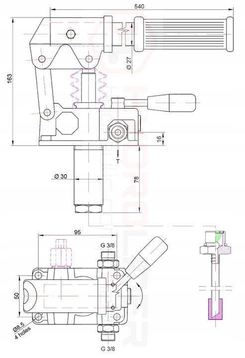 BOMBA MANUAL 2ST 45CM PRBD45 + RP1 BADESTNOST 