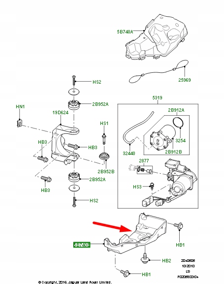 LAND ROVER DISCOVERY IV L319 PROTECTION COMPRESSEUR AIR RVC500010ORYGINALNA