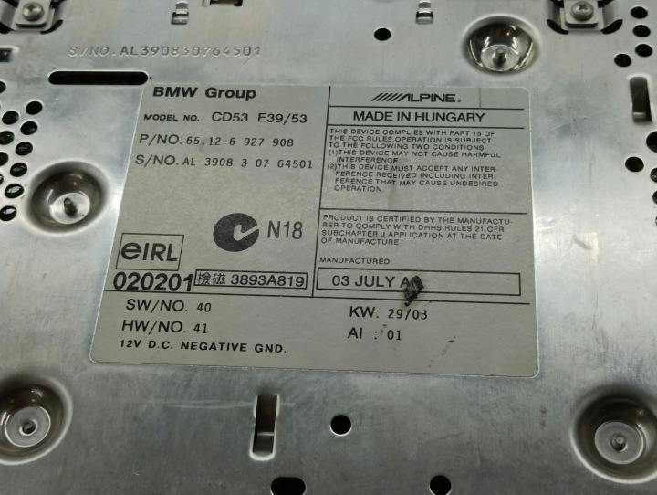 BMW X5 E53 2004 PANNEAU AUTORADIO CD/DVD/GPS