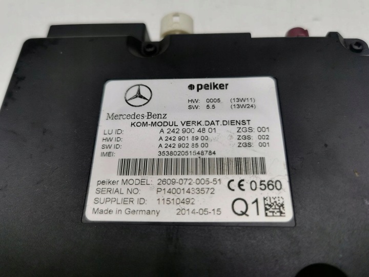 MERCEDES-BENZ CLS C218 X218 2014 CONTRÔLEUR TÉLÉPHONE A2429004801