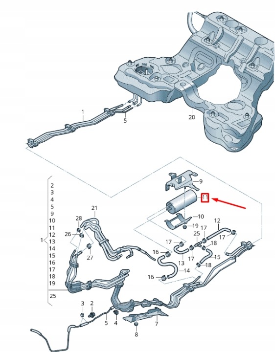 AUDI A6 C8 FILTRE CARBURANTS 4N0127401A ORIGINAL