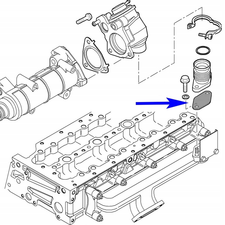 Z_EGR_02B/c BRIDA CIEGA EGR JUMPER BOXER DUCATO IVECO 3.0 JTD HDI 