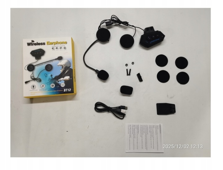 INTERCOM MOTOCYCLETTE BLUETOOTH BT12 UNIVERSEL AVEC MIKROFONEM HYBRYDOWYM