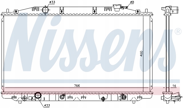 RADIATEUR HONDA ACCORD VIII (CU) (08-) NIS68096 NISSENS