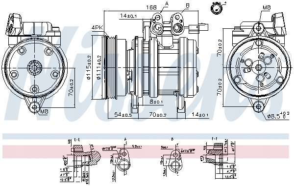 COMPRESSEUR DE CLIMATISATION CONVIENT VERS HYUNDAI GETZ, KIA PICANTO I 1.0/1.1