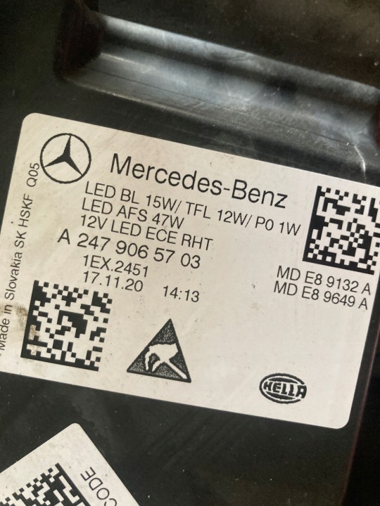 PHARE GAUCHE GAUCHE COMPLET LED MERCEDES B CLASSE 247 A2479065703