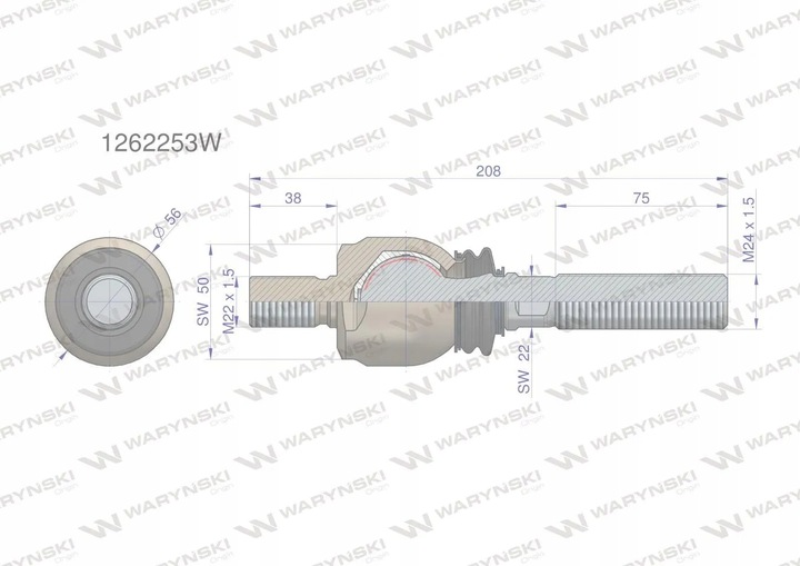 MUÑÓN SISTEMAS KIEROWNICZEGO JCB 1262253 WARYNSKI 