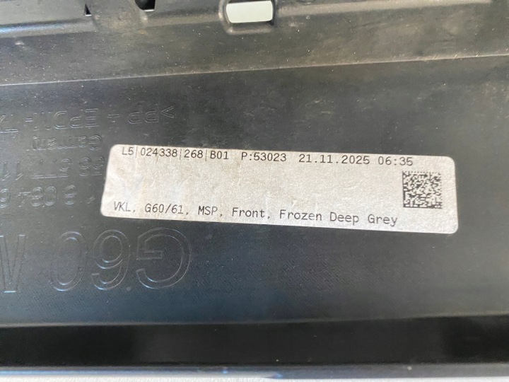 PARE-CHOCS AVANT AVANT FROZEN DEEP GREY BMW 5 G60 G61 MODULE MSP ENTIER