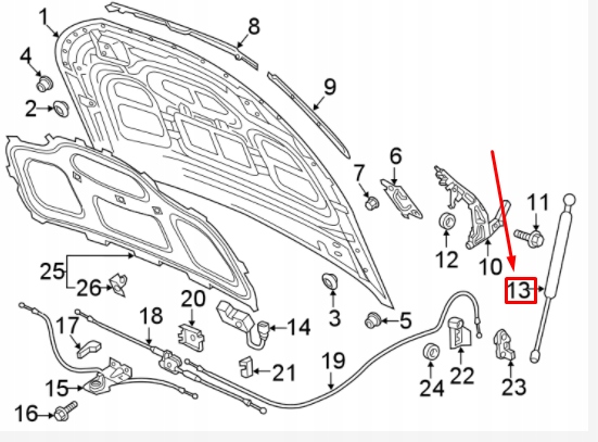 AUDI Q5 FY CAPOT MOTEUR AMORTISSEUR GAZEUX 80A823359C ORIGINAL