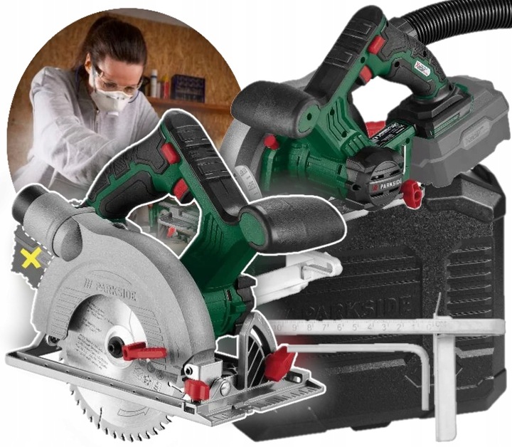 Parkside cordless circular saw phksa 20 li c4 20 v suitcase