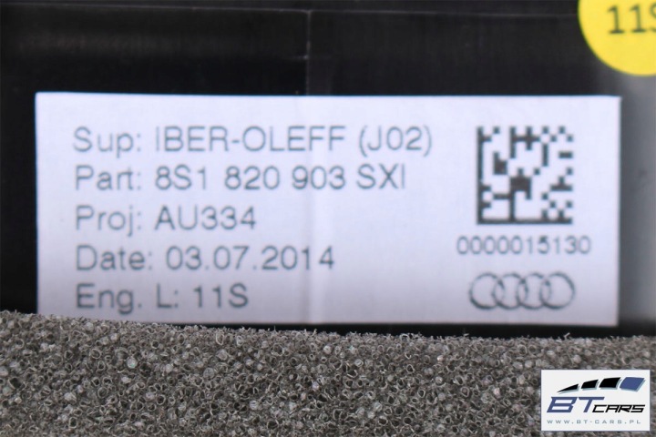 AUDI TT DÉFLECTEURS GRILLES CONDUIT D'AIR 8S1820901 8S1820902 8S1820903 8S1820951 8S1820