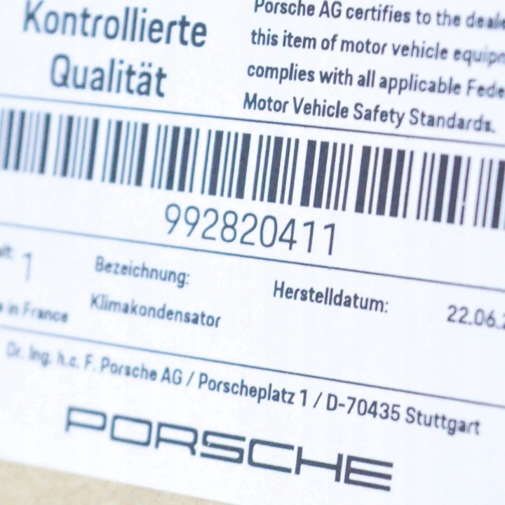 PORSCHE 911 991.2 CLIMATISATION DÉSHYDRATEUR 992820411 ORIGINAL
