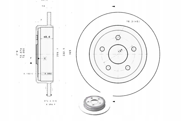 BREMBO 08.A863.11 DISQUE DE FREIN