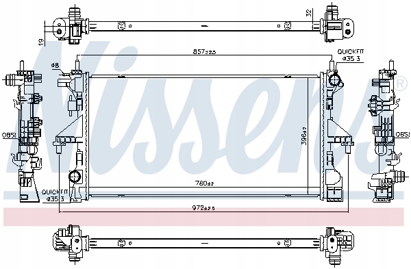 NISSENS 606756 RADIATEUR SYSTÈME REFROIDISSEMENT MOTEUR
