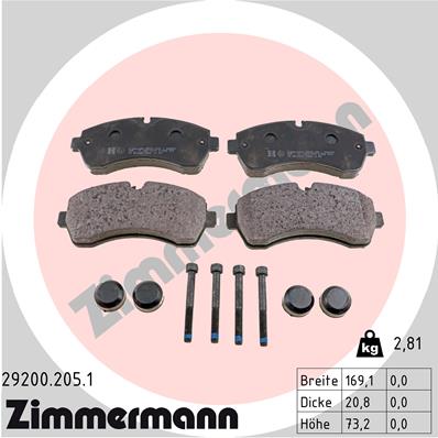 ZIMMERMANN 29200.205.1 PADS BRAKE photo 2 - milautoparts-fr.ukrlive.com