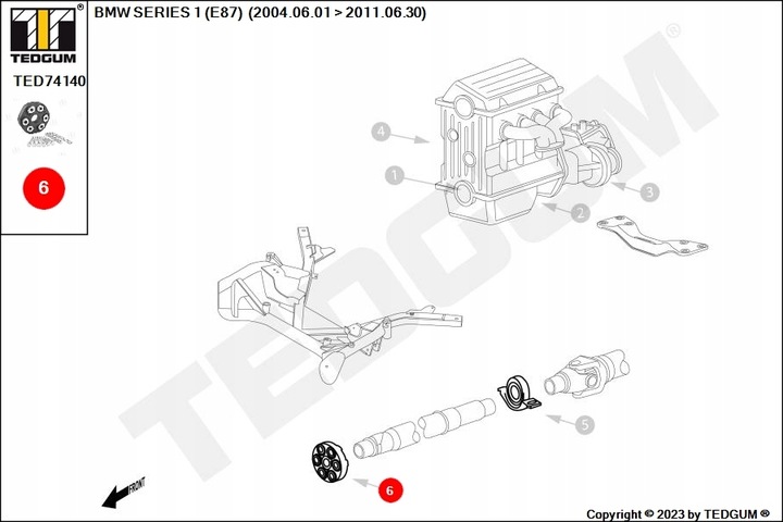 AXLE SWIVEL ELASTIC SHAFT PROPULSION FRONT (SRUBY, DISTANCE HOLES 