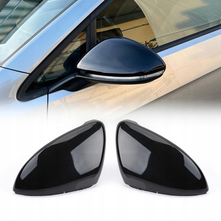 REVÊTEMENTS CARCASSES MIROIRS NOIR RÉTROVISEURS CONVIENT VERS VW GOLF 7 2PCS
