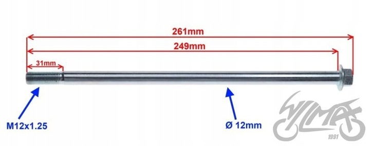 EJE RUEDAS PARTE DELANTERA FI12X149 QT-4 