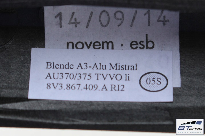 AUDI A3 CABRIO BAGUETTES DÉCORATIF DÉCORS 8V 8V1853191A 8V1853190A 8V1853189A 8V