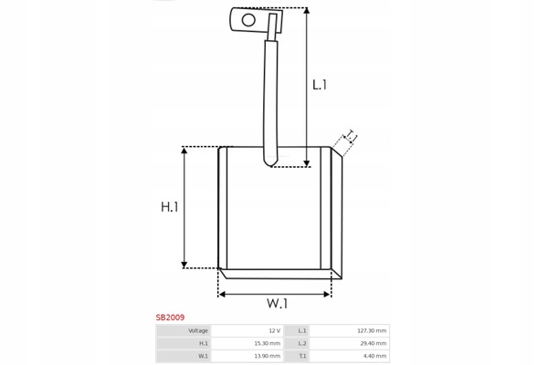 AS-PL ESCOBILLA ARRANCADOR 4.5X14X15 MM JUEGO = SB2009 HITACHI JUEGO 