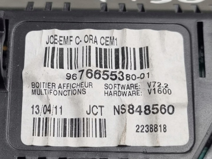 MONITEUR PEUGEOT 308 RESTYLAGE 2011 9676655380