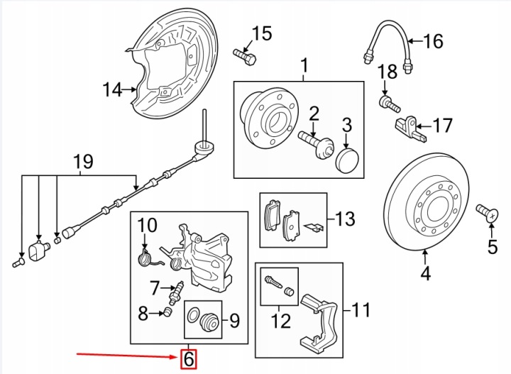 VW GOLF VII 5G MK7 REAR LEFT BRAKE CALIPER 5QM615423B